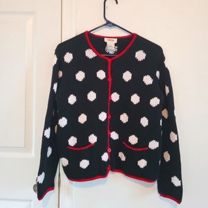 Talbots Polka Dot Cardigan